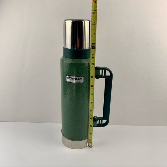 New STANLEY Green Stainless Steel XL 1.40Qt Classic Thermos Foldable Handle - Picture 11 of 15
